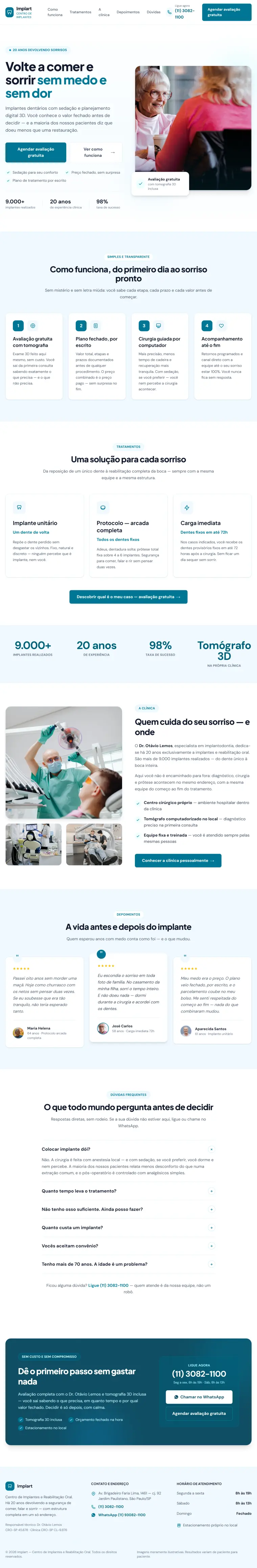 Site de Implantes dentários — Implart