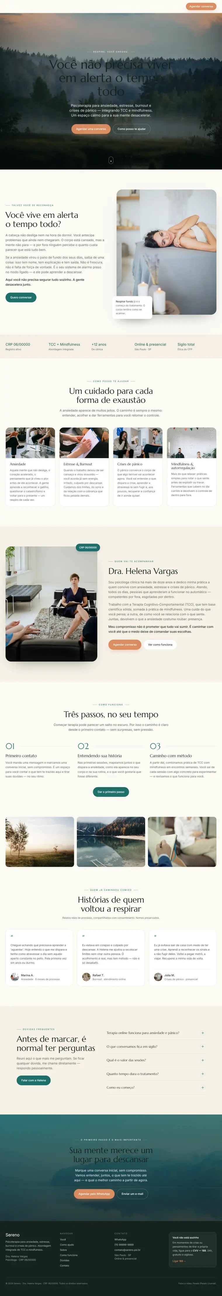 Site de Psicoterapia — Sereno